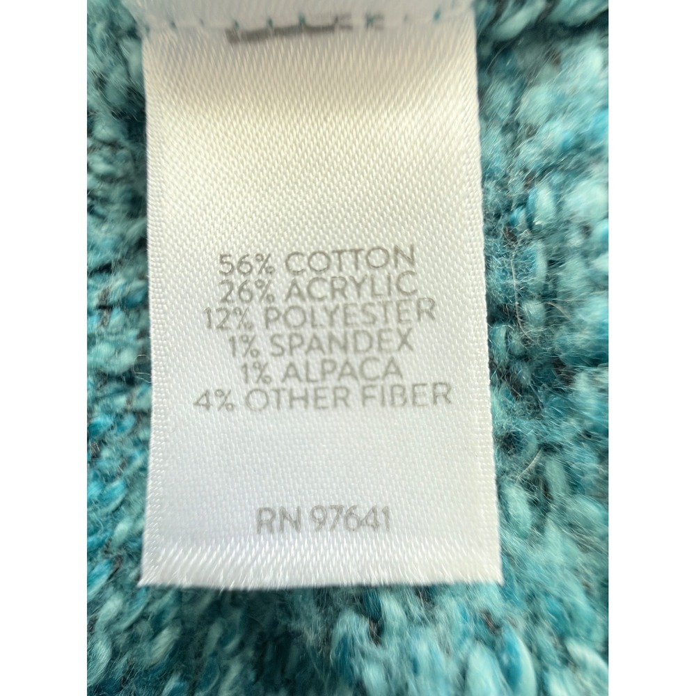 J. Jill Womens Turquoise Blue Marled V-Neck Knit Pullover Sweater Size Large - Picture 14 of 14